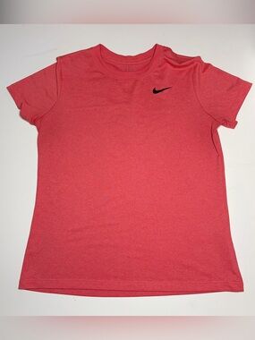 Nike Red Heather Crewneck Tee with Subtle Swoosh